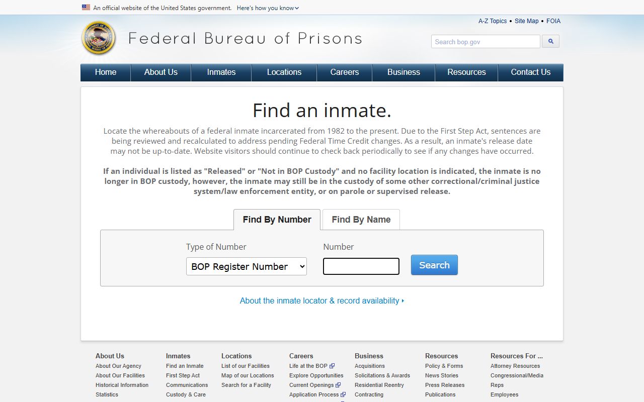 Van Buren County inmate records and Federal Bureau of Prisons inmate locator