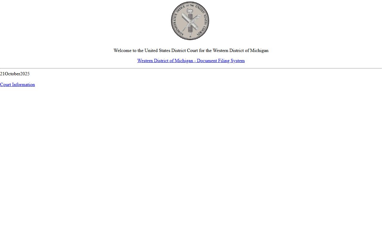 Van Buren County traffic court records and Western District of Michigan CM ECF